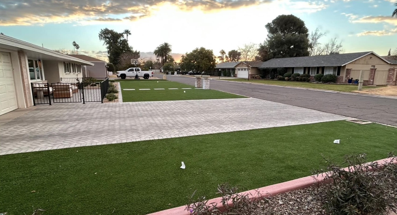 image of a lush green lawn (for a landscaping service)